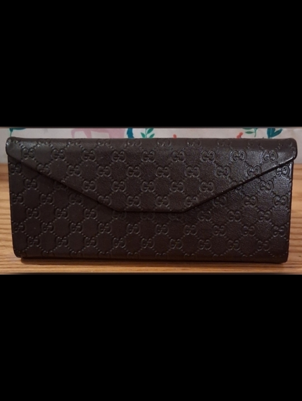 EUC Gucci GG Sima Mocha Signature Folding Sunglass Eyeglass Hard Travel Case